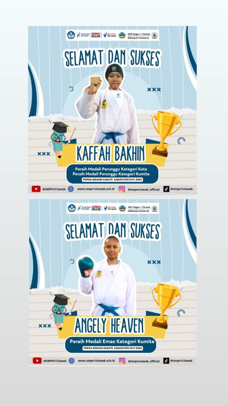 POPDA CABANG KARATE SMP NEGERI 1 CLUWAK Borong Medali !